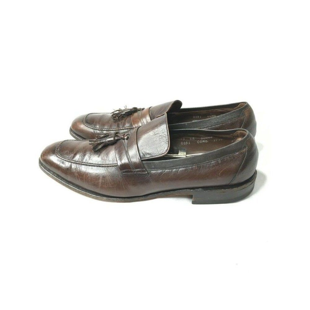 Allen Edmonds "Biscayne" cordovan leather tasseled dress loafers shoe brown US13 - Picture 10 of 16